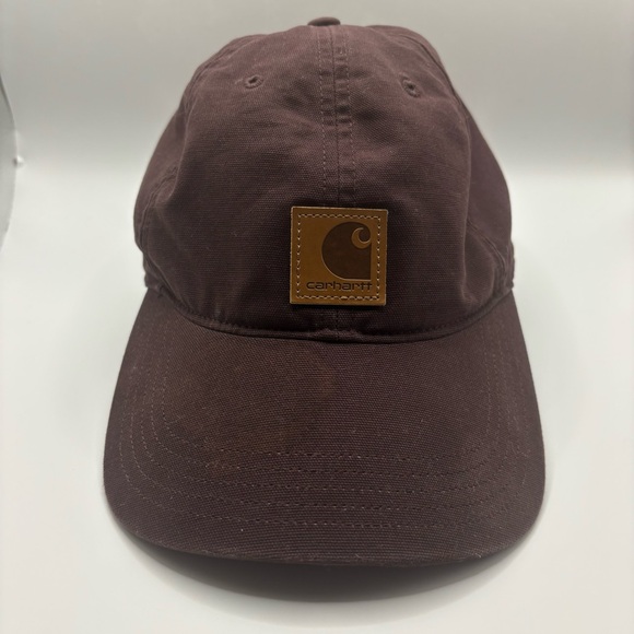 Carhartt Dark Maroon with Brown Logo Men’s Cap - Picture 2 of 8